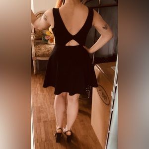 Black keyhole cocktail dress
